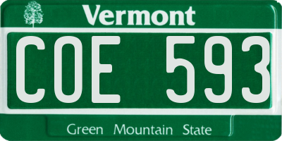 VT license plate COE593