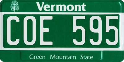 VT license plate COE595
