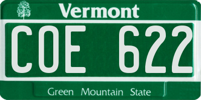 VT license plate COE622