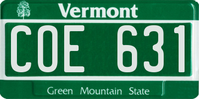 VT license plate COE631