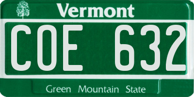 VT license plate COE632