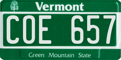 VT license plate COE657