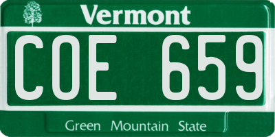 VT license plate COE659