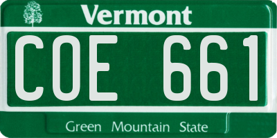 VT license plate COE661
