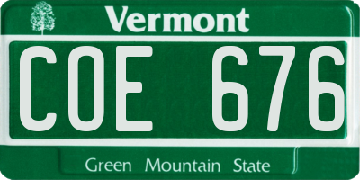 VT license plate COE676