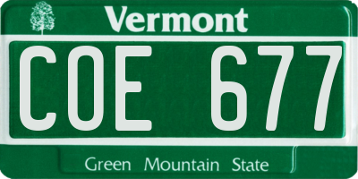 VT license plate COE677