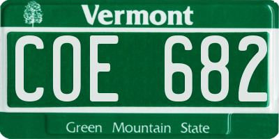 VT license plate COE682