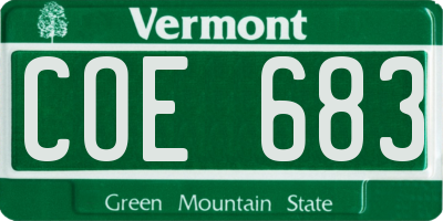 VT license plate COE683