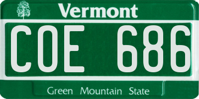VT license plate COE686