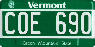 VT license plate COE690