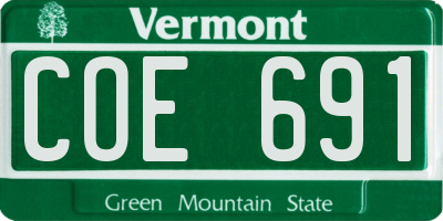 VT license plate COE691