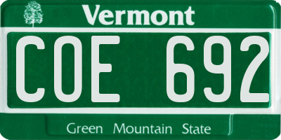 VT license plate COE692