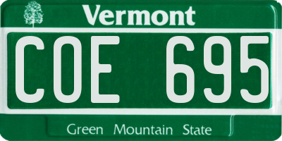 VT license plate COE695