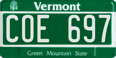 VT license plate COE697