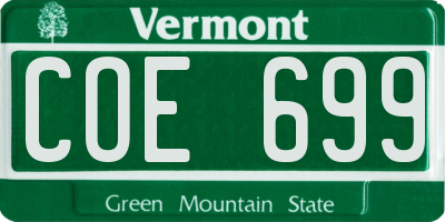 VT license plate COE699