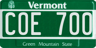 VT license plate COE700