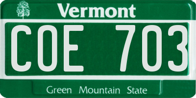 VT license plate COE703