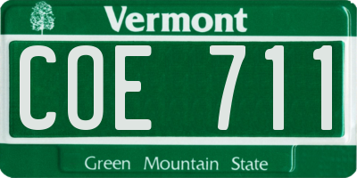VT license plate COE711