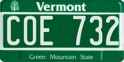 VT license plate COE732