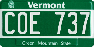 VT license plate COE737