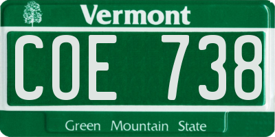 VT license plate COE738
