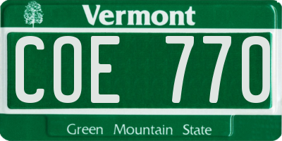 VT license plate COE770