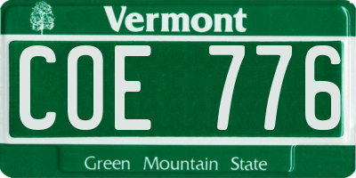 VT license plate COE776