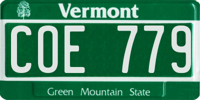 VT license plate COE779