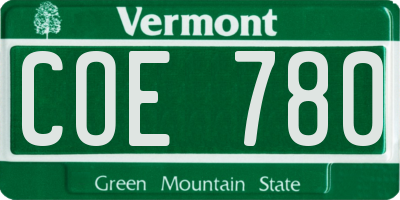 VT license plate COE780