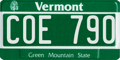 VT license plate COE790