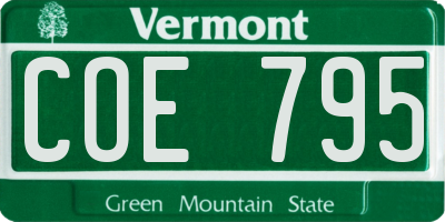 VT license plate COE795