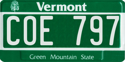VT license plate COE797