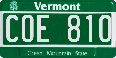 VT license plate COE810