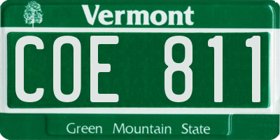VT license plate COE811