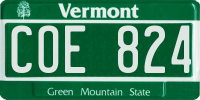 VT license plate COE824
