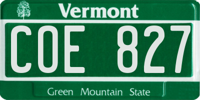 VT license plate COE827