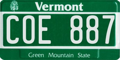 VT license plate COE887