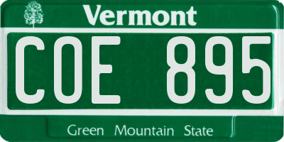 VT license plate COE895