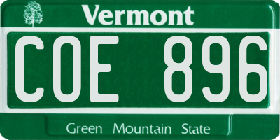 VT license plate COE896