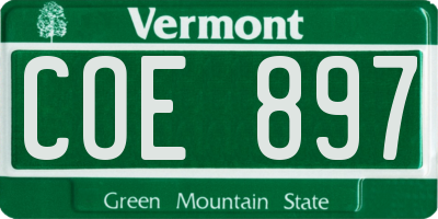 VT license plate COE897