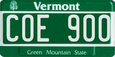 VT license plate COE900