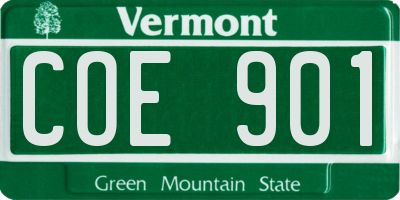 VT license plate COE901