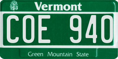 VT license plate COE940