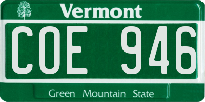 VT license plate COE946
