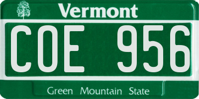 VT license plate COE956