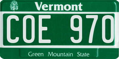 VT license plate COE970
