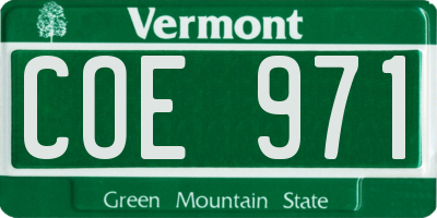 VT license plate COE971