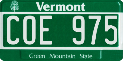 VT license plate COE975