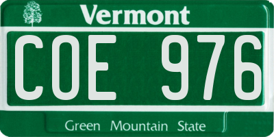 VT license plate COE976