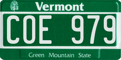 VT license plate COE979